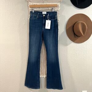 Frame NWT High Rise Le High Flare Jeans Med Wash Stretch Denim 28